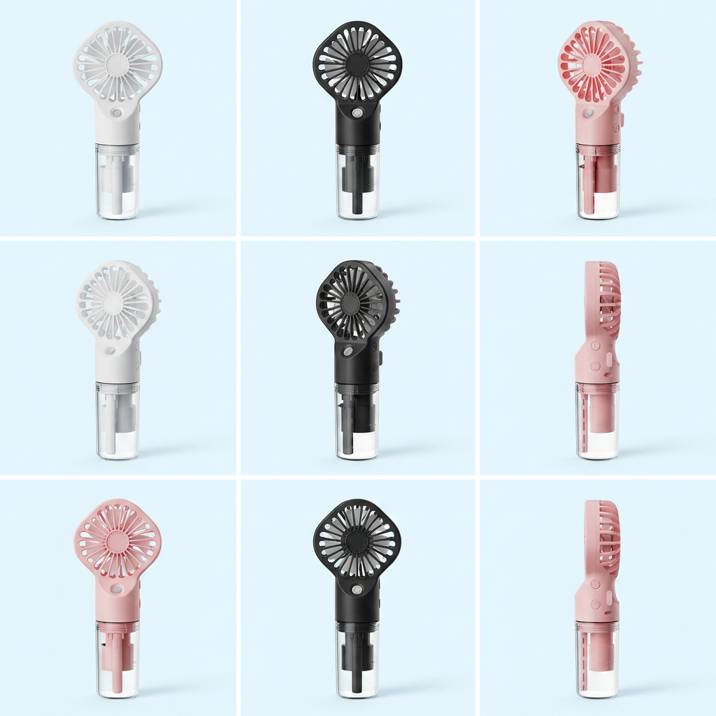 Brumisateur ventilateur 2-en-1 rose et noir - SummerFrozen