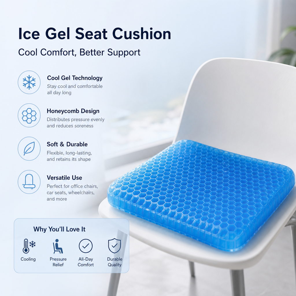 Coussin de siège rafraîchissant gel alvéolé - SummerFrozen
